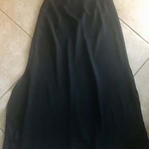 Skirt black crepe maxi
